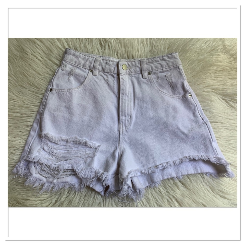 Rolla's Dusters High Rise Slim Jean Shorts White Size 26